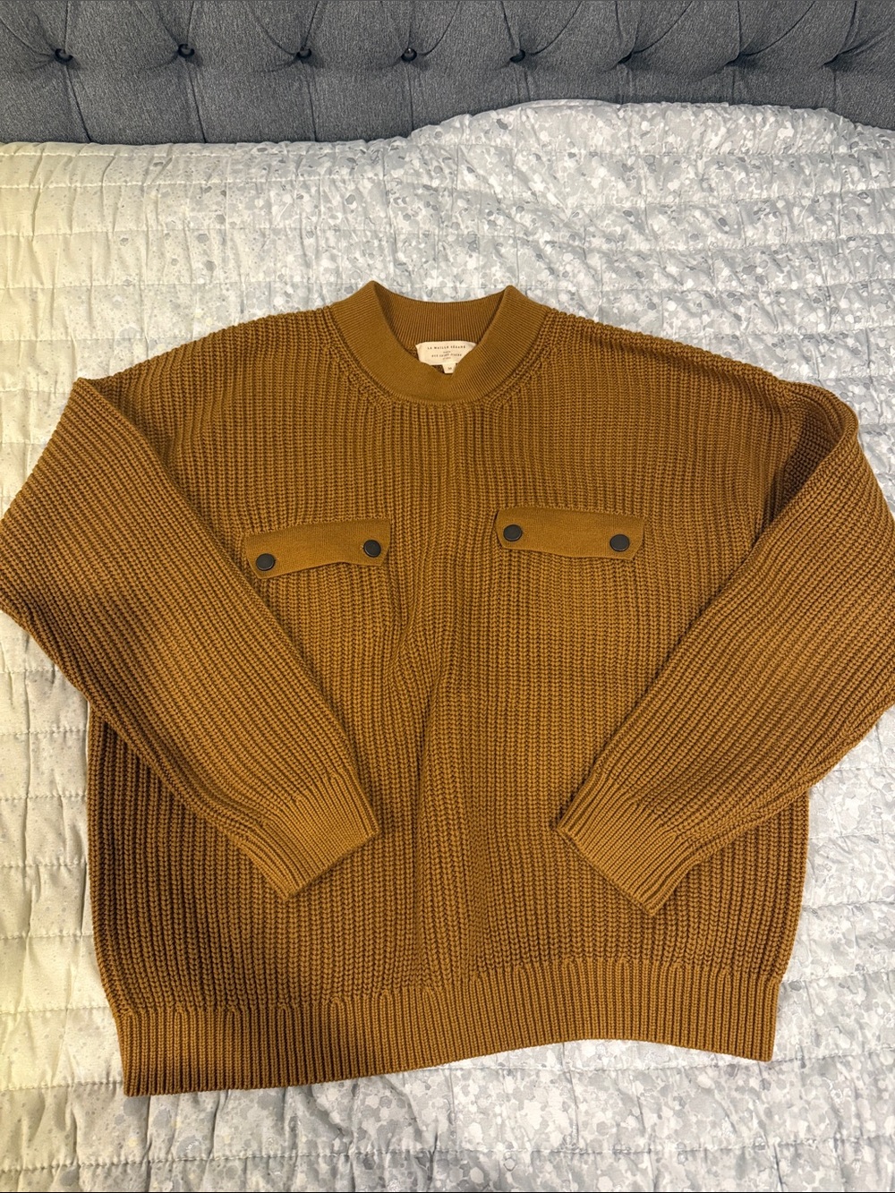Sezane Chunky Crewneck Sweater in Caramel